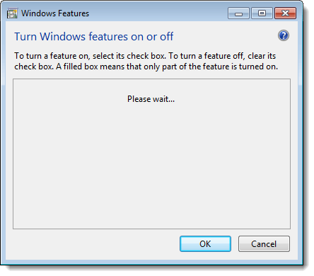 في انتظار قائمة ميزات Windows في Windows 7