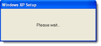 الرجاء الانتظار مربع الحوار في نظام التشغيل Windows XP