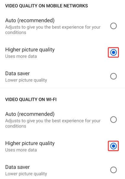 قم بتعيين جودة الفيديو الافتراضية في صورة YouTube لأجهزة Android وiPhone وiPad