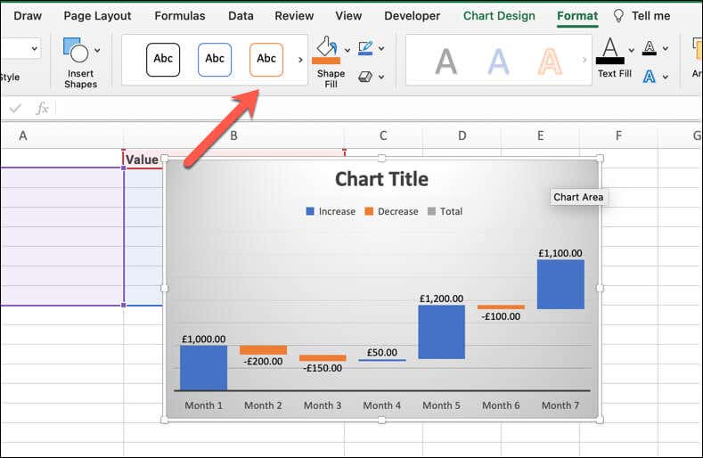 كيفية إنشاء مخطط انحداري في برنامج Microsoft Excel صورة 3