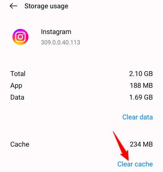 امسح ذاكرة التخزين المؤقت لتطبيق Instagram على صورة Android