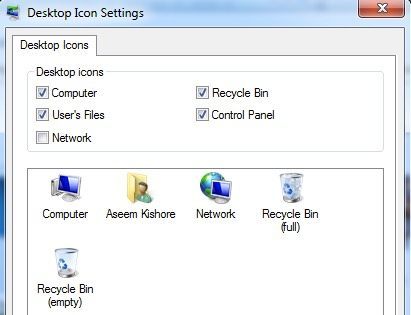 missing desktop icons