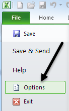 excel options