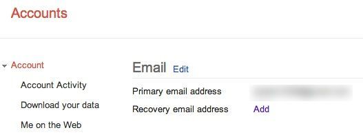 عنوان البريد الإلكتروني الاسترداد