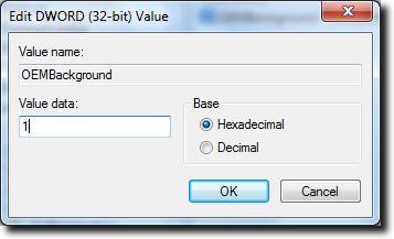 قم بتغيير قيمة OEMBackground
