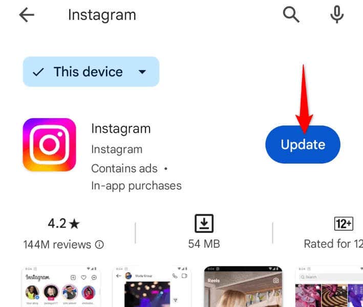 قم بتثبيت تحديثات Instagram المعلقة على صورة هاتف iPhone أو Android الخاص بك