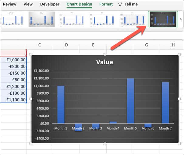 كيفية إنشاء مخطط انحداري في برنامج Microsoft Excel صورة 7